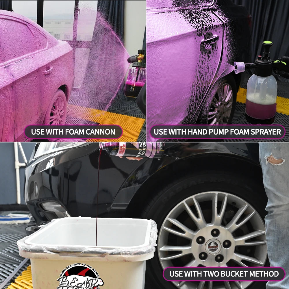 Pink Foaming Car Wash Soap Auto Wash Shampoo Active Foam Cleaner for for Snow Foam Lance / Foam Cannon / Foam Gun or Bucket Wash